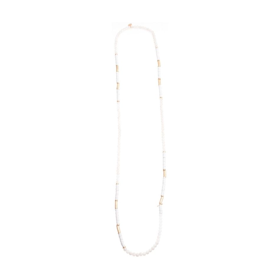 LONG FINE METAL STONES NECKLACE