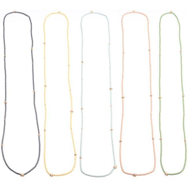 COLLAR LARGO FIMO CUENTAS METAL