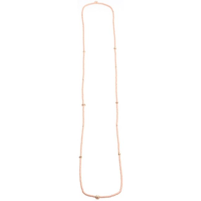 LONG FIMO NECKLACE WITH METAL BEADS