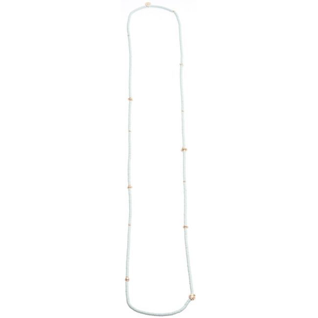 LONG FIMO NECKLACE WITH METAL BEADS