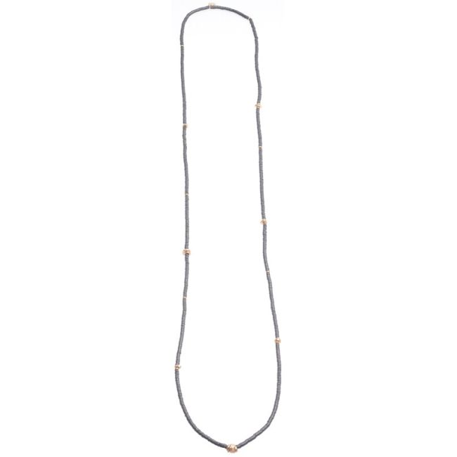 COLLAR LARGO FIMO CUENTAS METAL