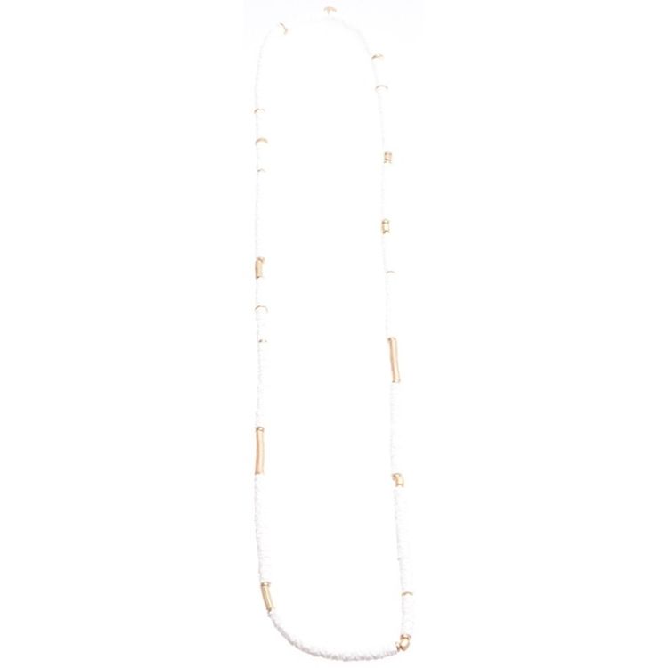LONG NECKLACE FIMO METAL TUBES 2