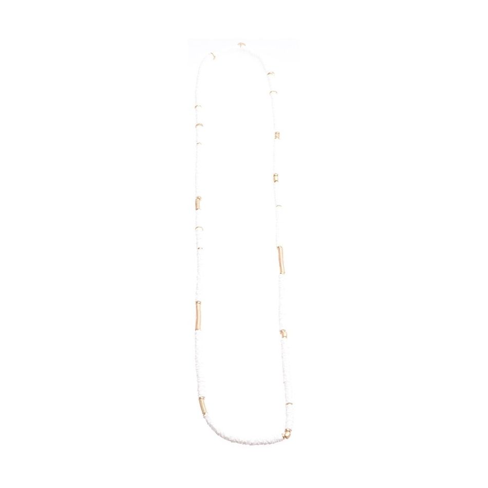 LONG NECKLACE FIMO METAL TUBES