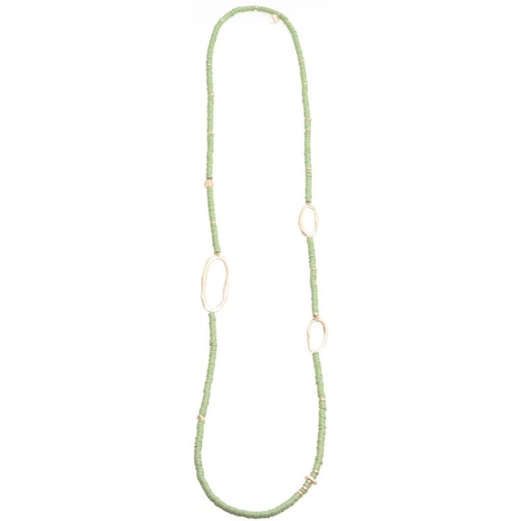 FIMO LONG NECKLACE METAL OVAL RINGS 1.1M