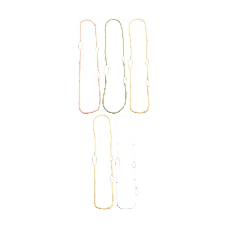 FIMO LONG NECKLACE METAL OVAL RINGS 1.1M