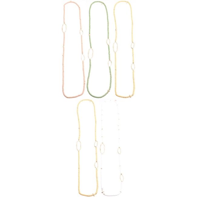 FIMO LONG NECKLACE METAL OVAL RINGS 1.1M
