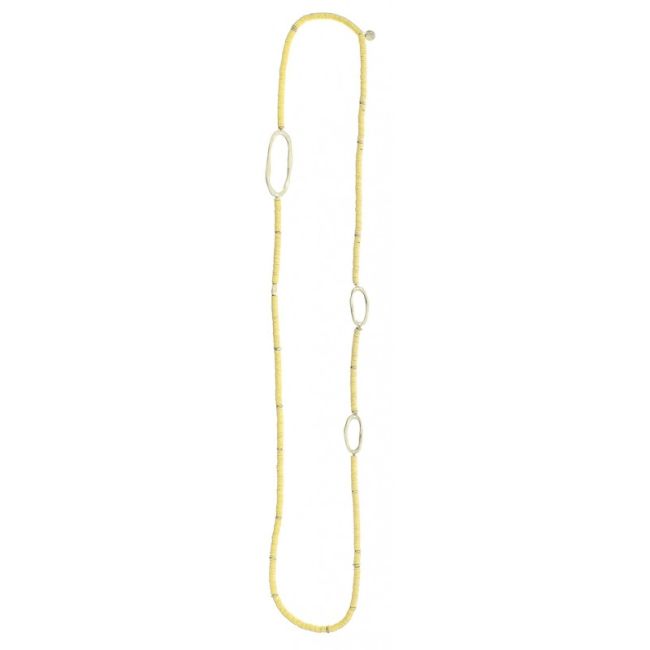 COLLAR LARGO FIMO ANILLAS OVALADAS METAL 1.1M