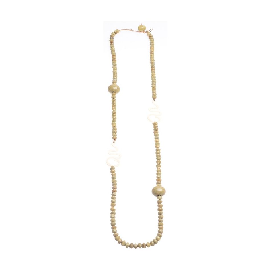 METAL FACETED BALL LONG NECKLACE 1.1M