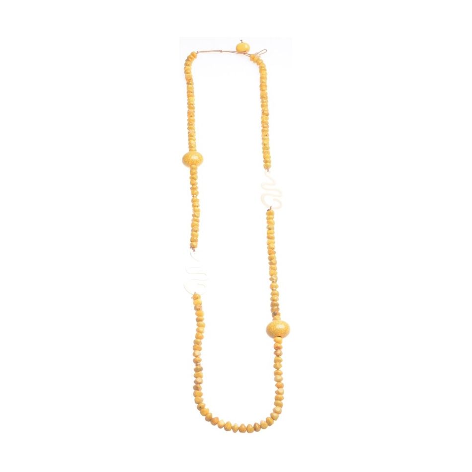 METAL FACETED BALL LONG NECKLACE 1.1M