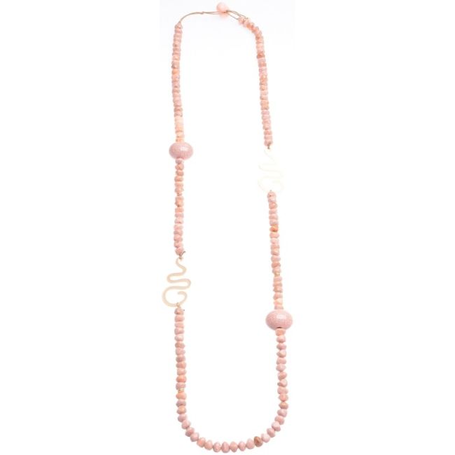 METAL FACETED BALL LONG NECKLACE 1.1M