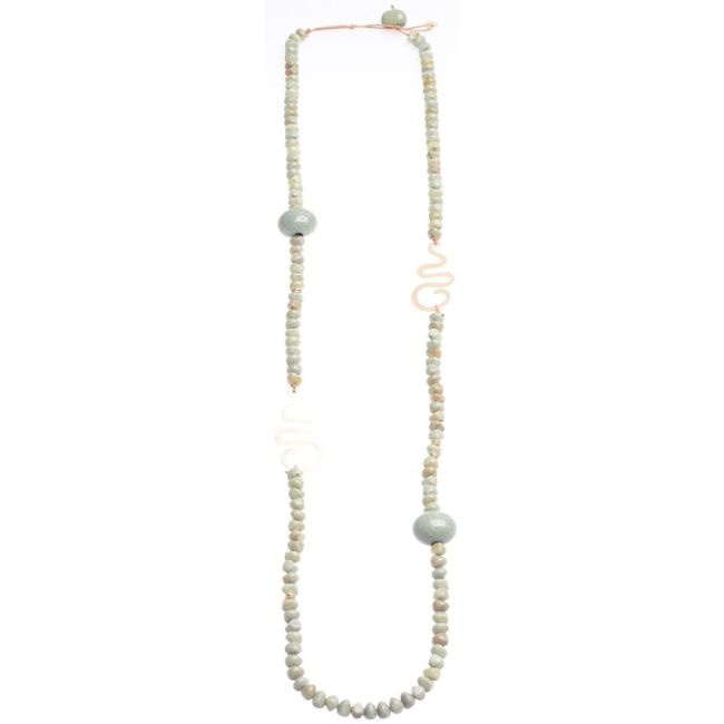 METAL FACETED BALL LONG NECKLACE 1.1M