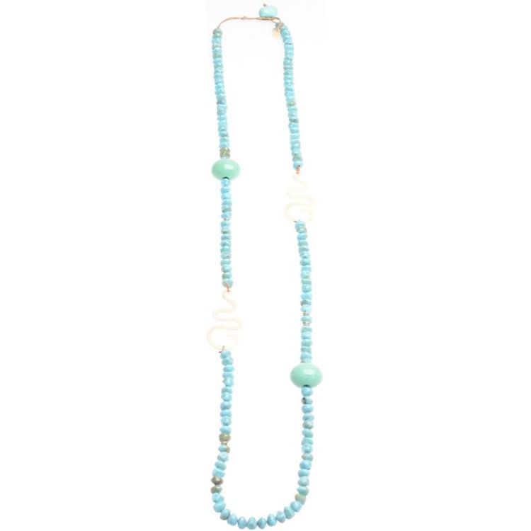 METAL FACETED BALL LONG NECKLACE 1.1M 2
