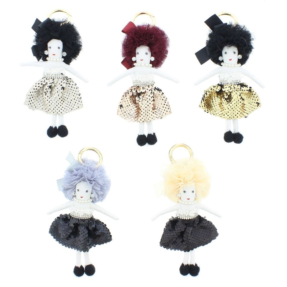 MODERN SEQUIN DOLL KEYCHAIN