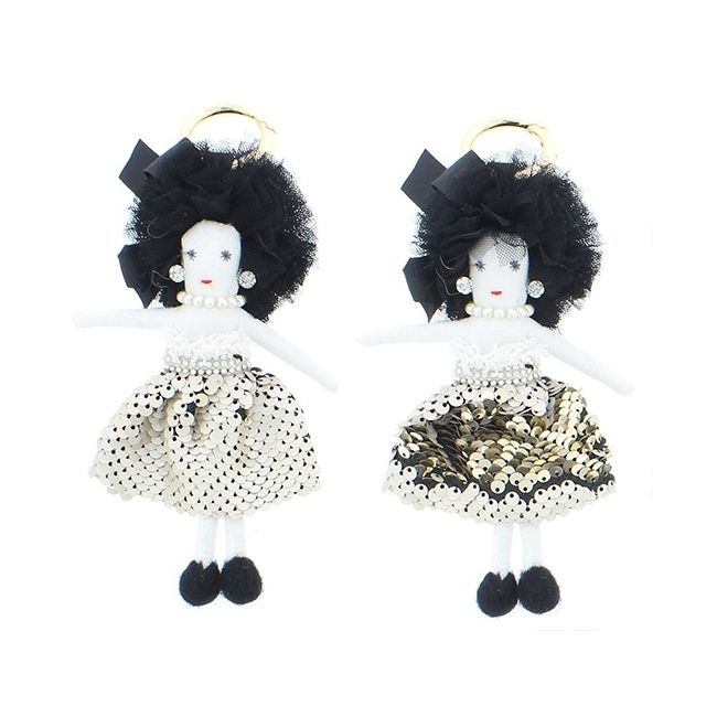 MODERN SEQUIN DOLL KEYCHAIN