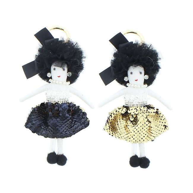 MODERN SEQUIN DOLL KEYCHAIN