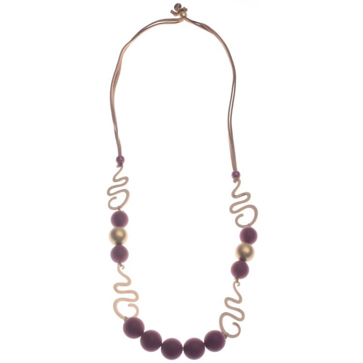 COLLAR LARGO BOLAS CUENTAS METAL 2