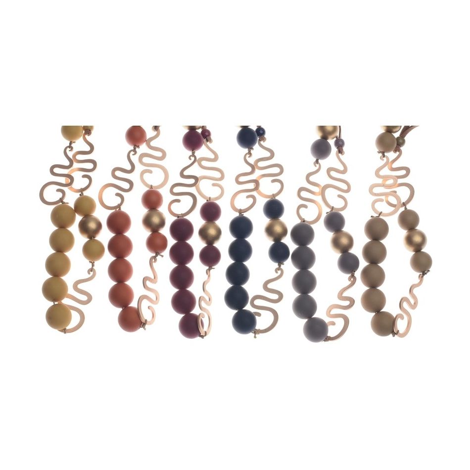 LONG NECKLACE BALL METAL BEADS