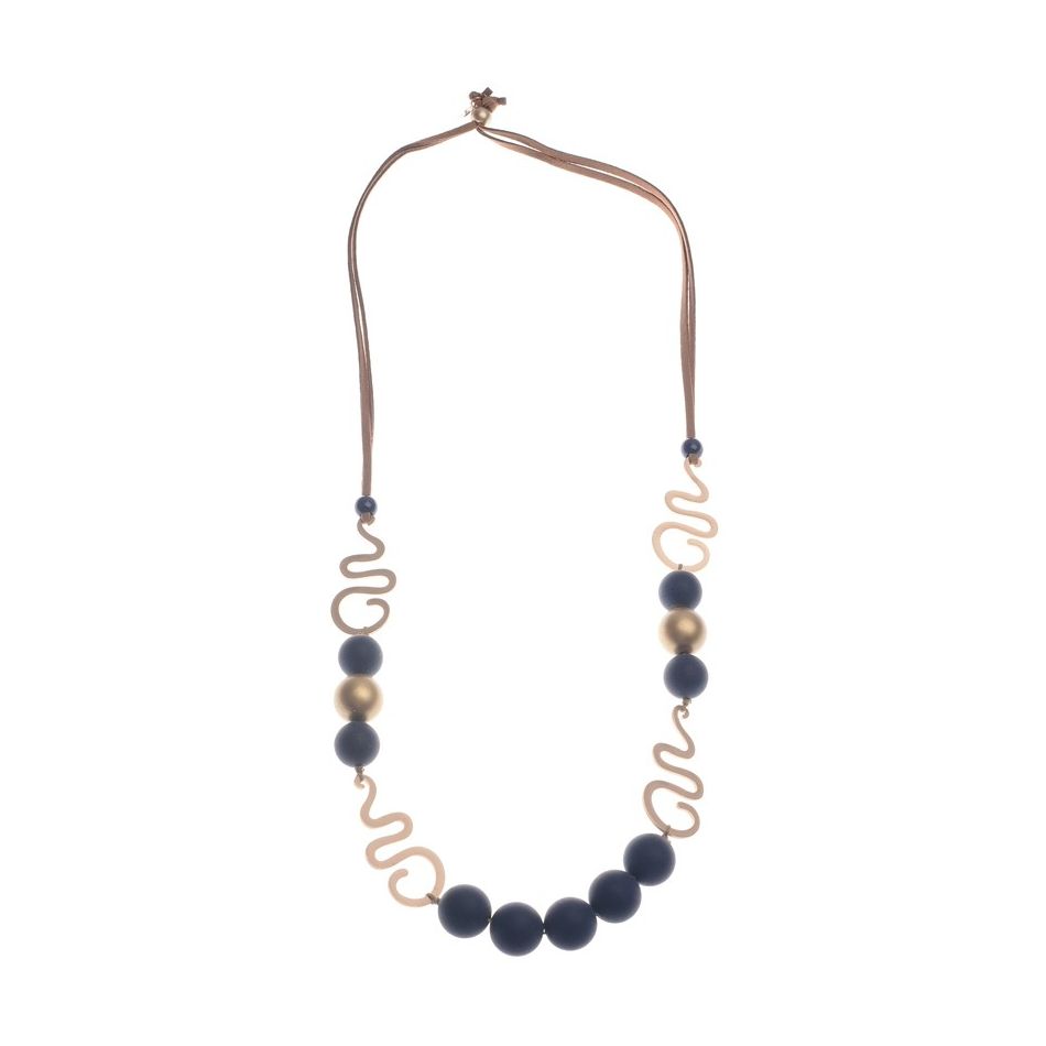 LONG NECKLACE BALL METAL BEADS