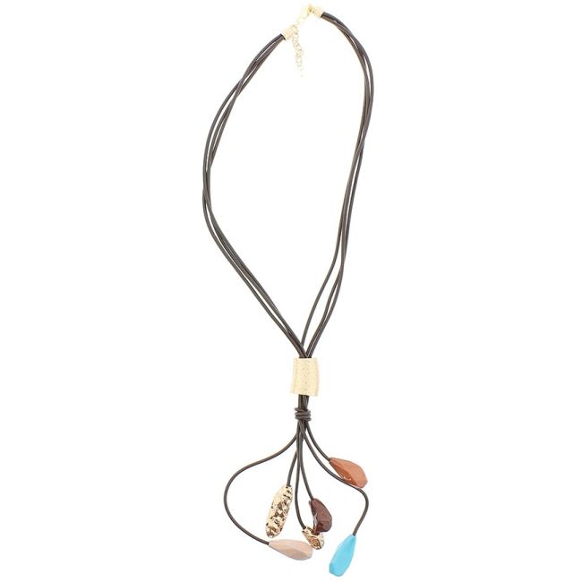 LONG PENDANT NECKLACE METAL RESIN