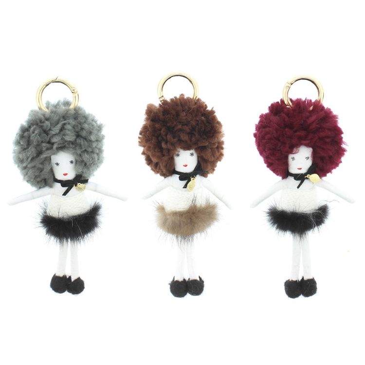 MODERN DOLL KEYCHAIN AFRO FUR SKIRT 2