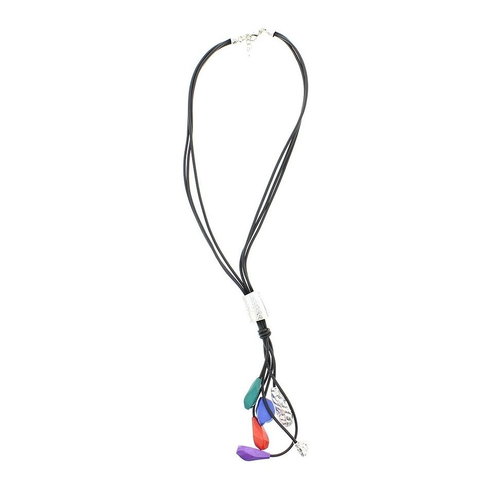 LONG PENDANT NECKLACE METAL RESIN