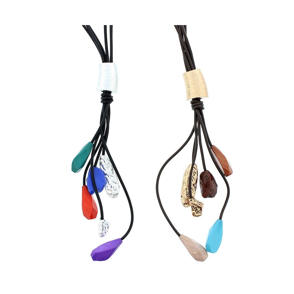 COLLAR LARGO COLG. METAL RESINA