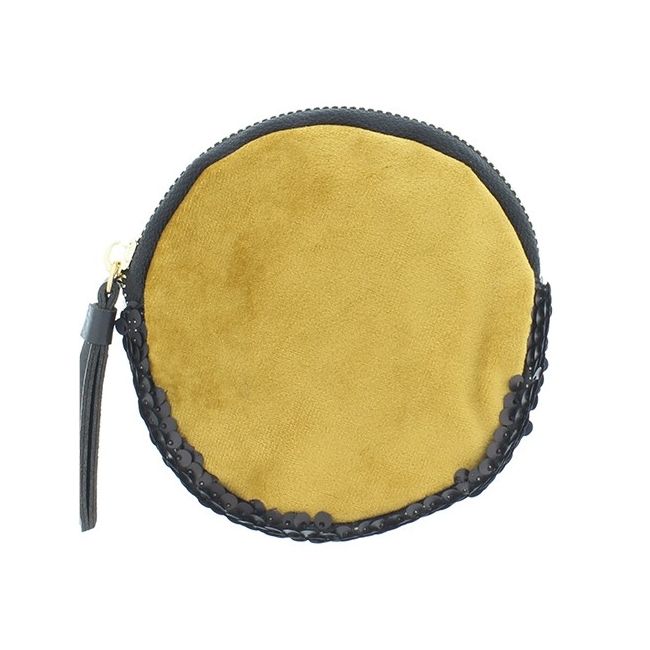 MONEDERO REDONDO COMBI LENTEJUELAS TELA 12CM