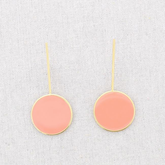 PENDIENTES ACERO COLGANTE MEDALLA ESMALTE