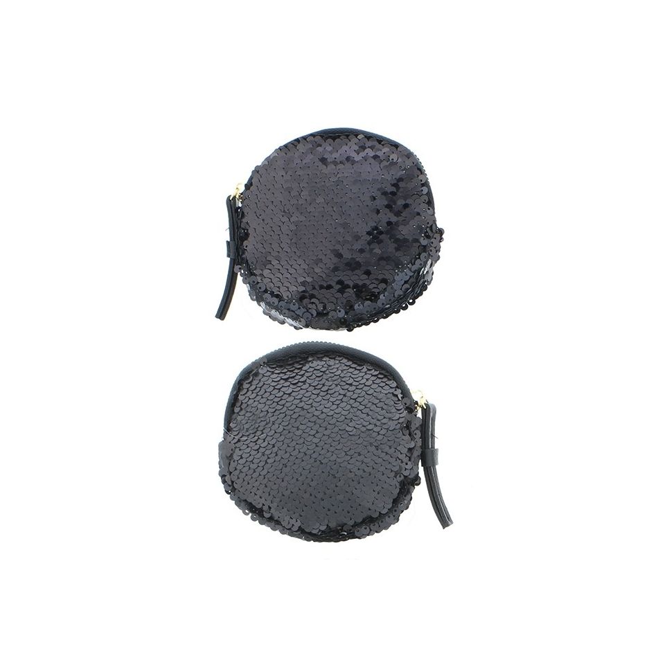 MONEDERO REDONDO DOBLE CARA LENTEJUELAS 12CM