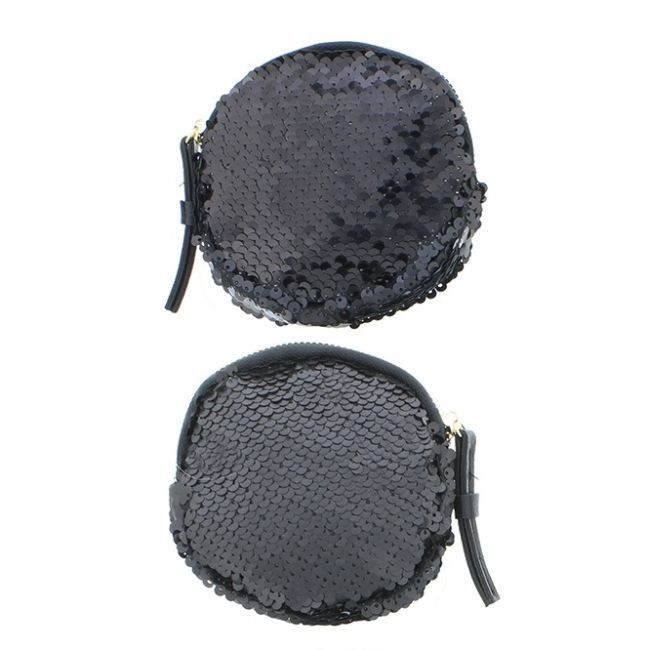 MONEDERO REDONDO DOBLE CARA LENTEJUELAS 12CM