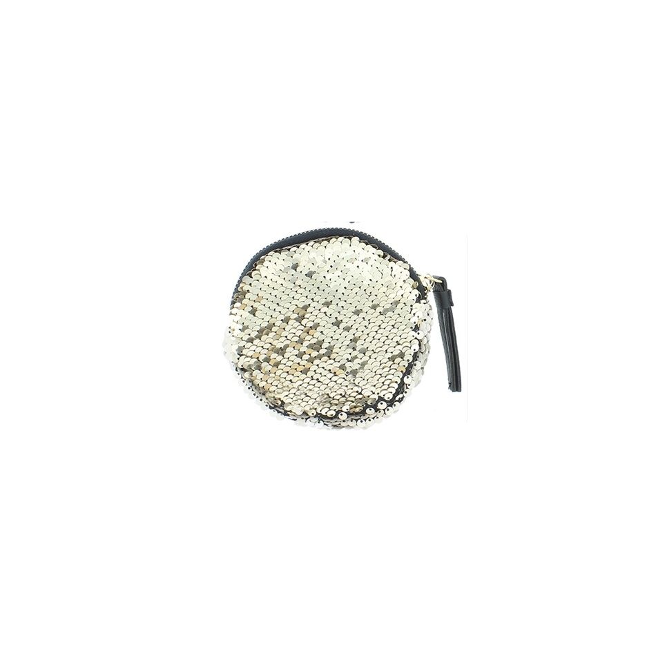MONEDERO REDONDO DOBLE CARA LENTEJUELAS 12CM