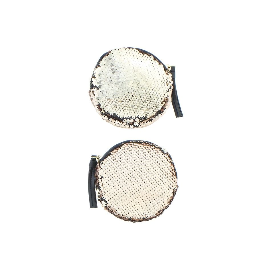 ROUND DOUBLE SIDED SEQUIN PURSE 12CM