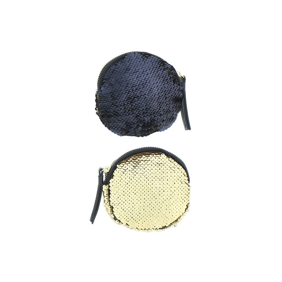 ROUND DOUBLE SIDED SEQUIN PURSE 12CM