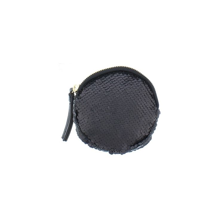 MONEDERO REDONDO DOBLE CARA LENTEJUELAS 12CM 2