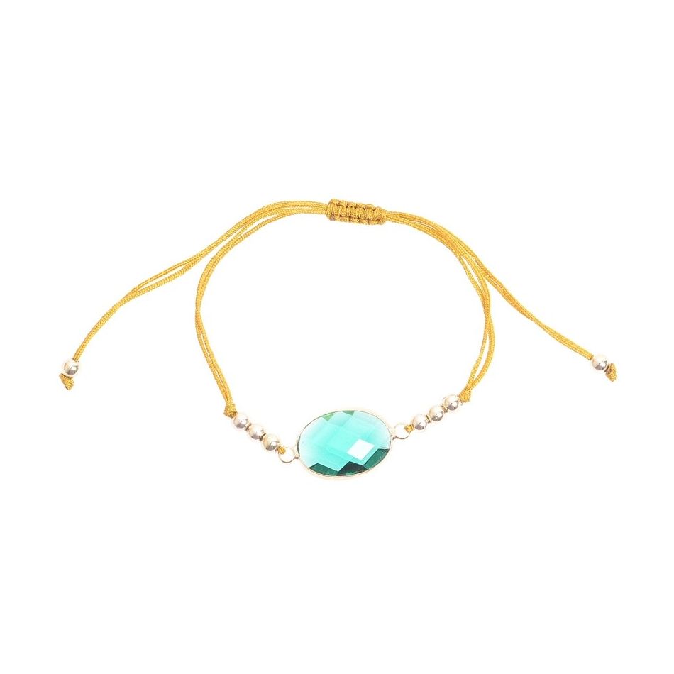 PULSERA MACRAMÉ CUENTA FACETADA