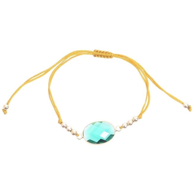PULSERA MACRAMÉ CUENTA FACETADA