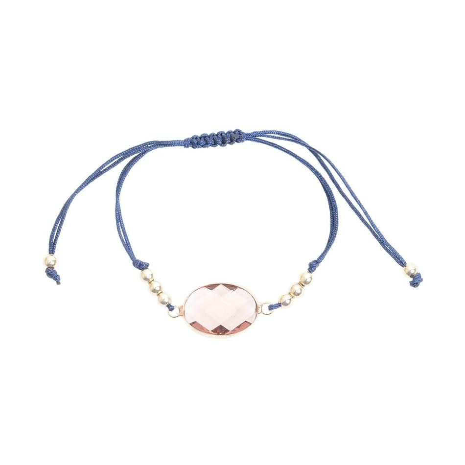 PULSERA MACRAMÉ CUENTA FACETADA