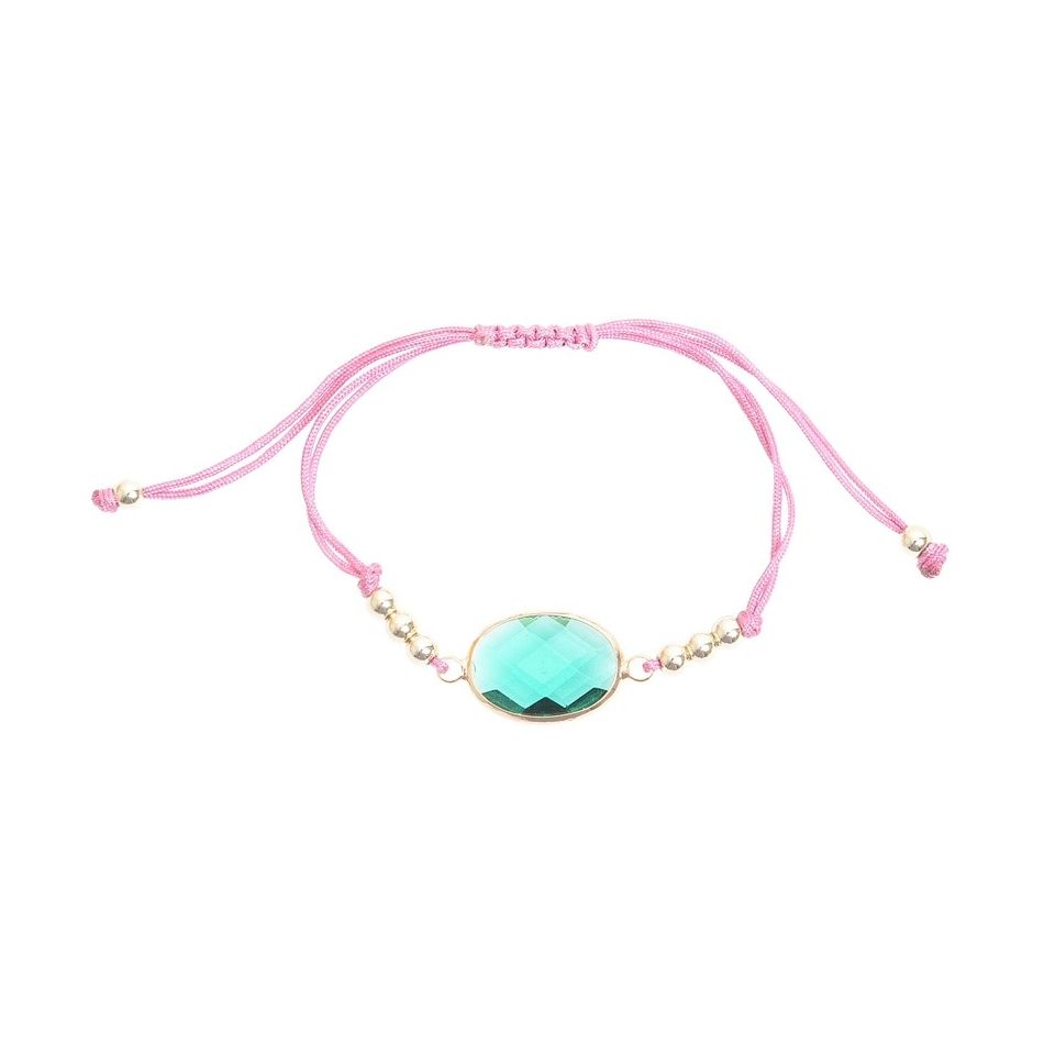 PULSERA MACRAMÉ CUENTA FACETADA