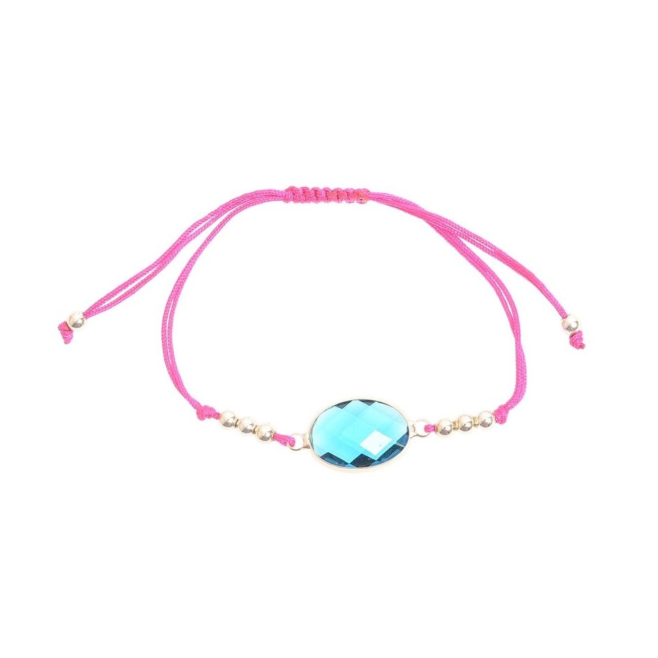 PULSERA MACRAMÉ CUENTA FACETADA