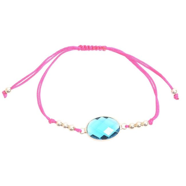 PULSERA MACRAMÉ CUENTA FACETADA