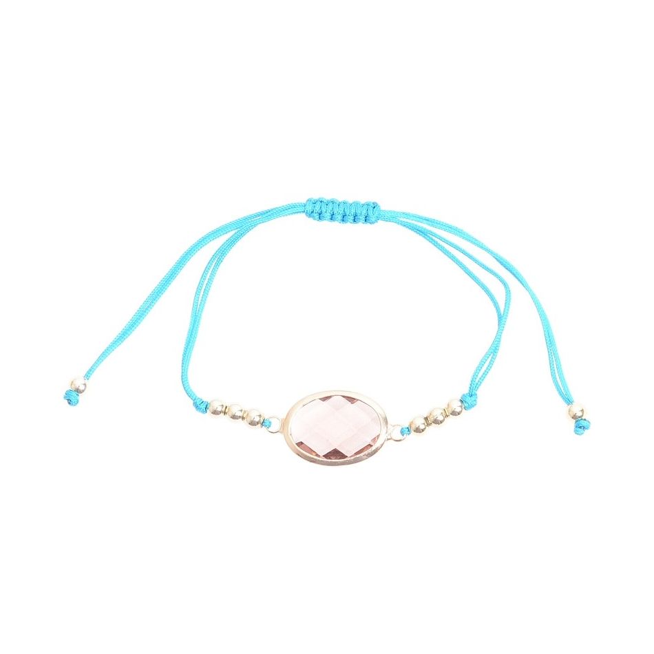 PULSERA MACRAMÉ CUENTA FACETADA