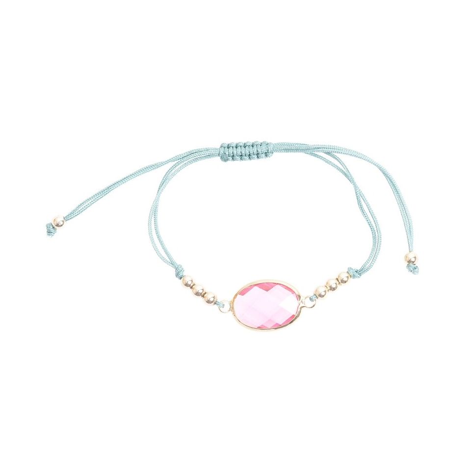 PULSERA MACRAMÉ CUENTA FACETADA