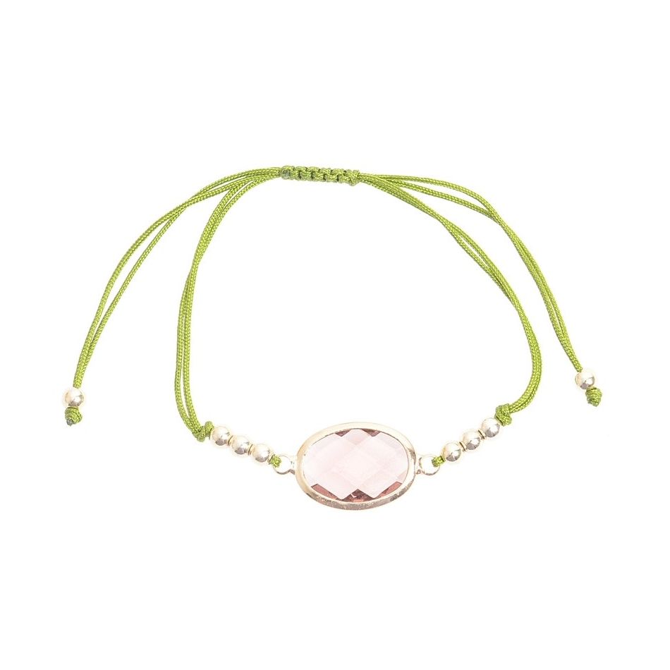 PULSERA MACRAMÉ CUENTA FACETADA