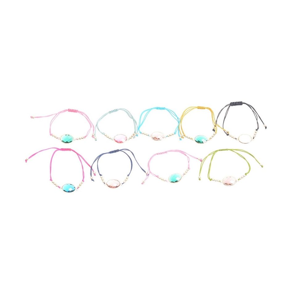 PULSERA MACRAMÉ CUENTA FACETADA