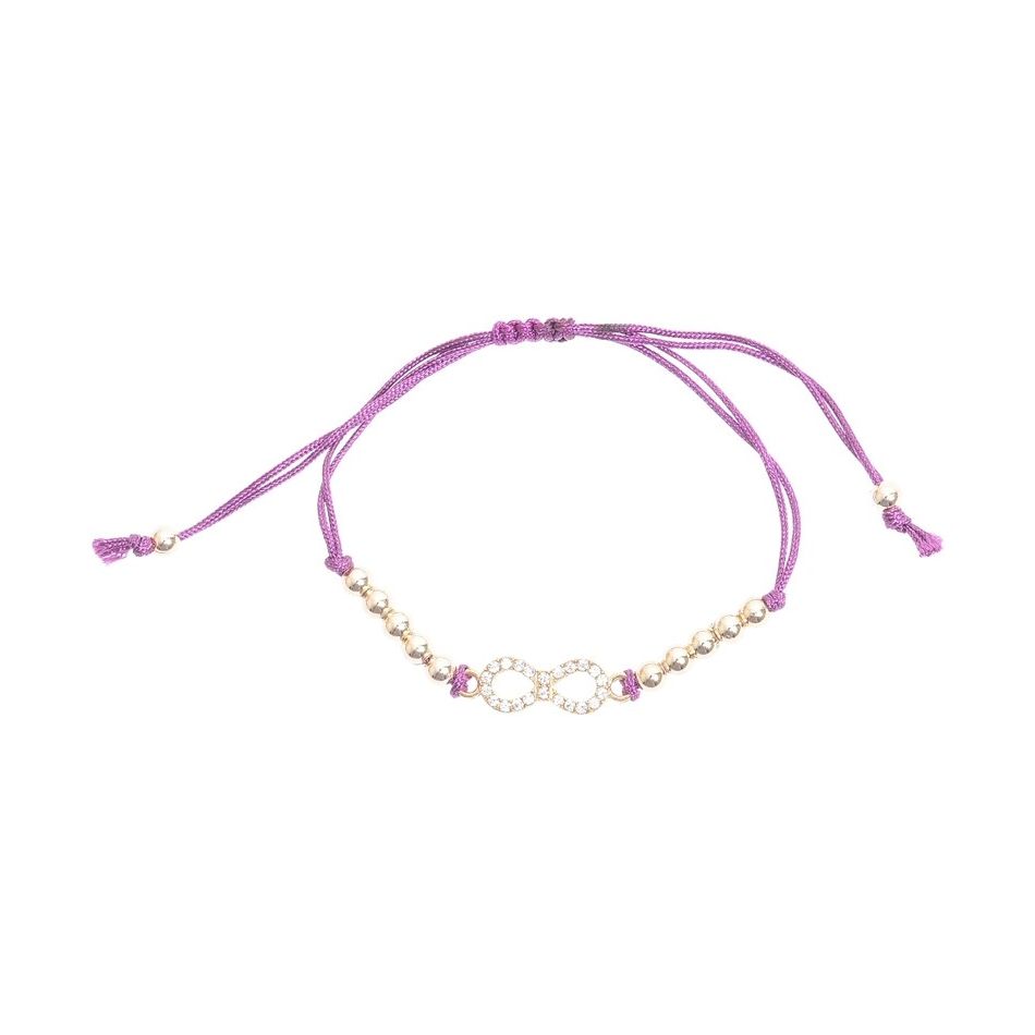 MACRAMÉ BRACELET WITH CRYSTAL METAL BEADS