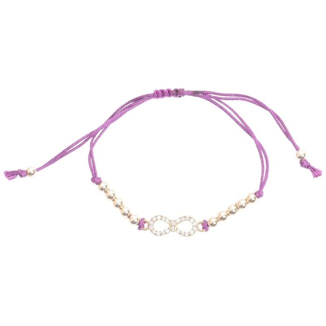 MACRAMÉ BRACELET WITH CRYSTAL METAL BEADS