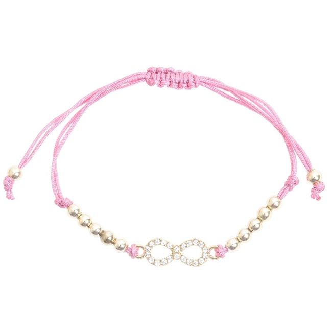 MACRAMÉ BRACELET WITH CRYSTAL METAL BEADS