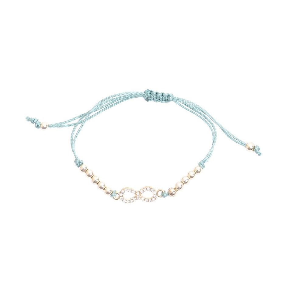MACRAMÉ BRACELET WITH CRYSTAL METAL BEADS