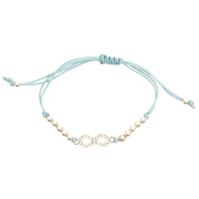 MACRAMÉ BRACELET WITH CRYSTAL METAL BEADS