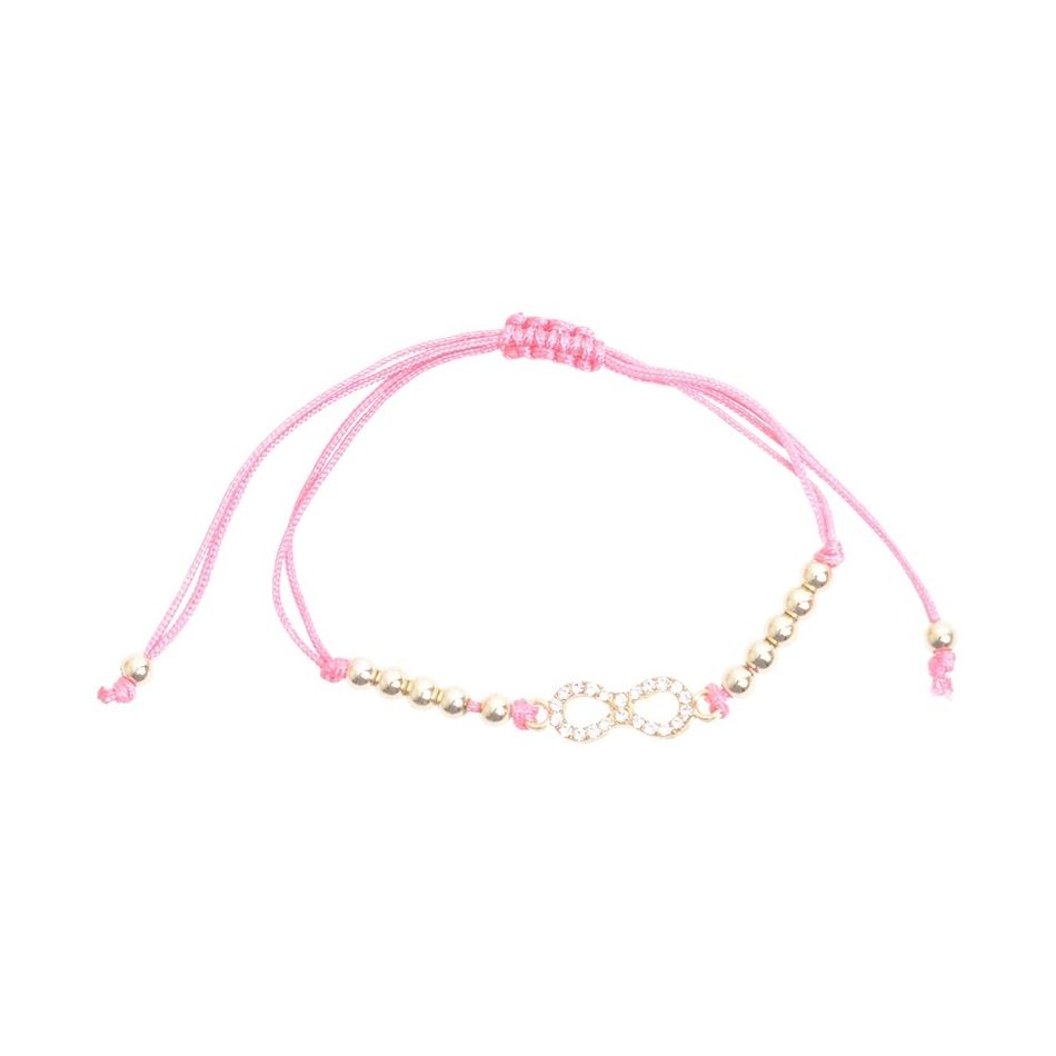 MACRAMÉ BRACELET WITH CRYSTAL METAL BEADS